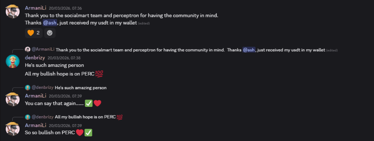 Members thanking SocialMart team for transparency